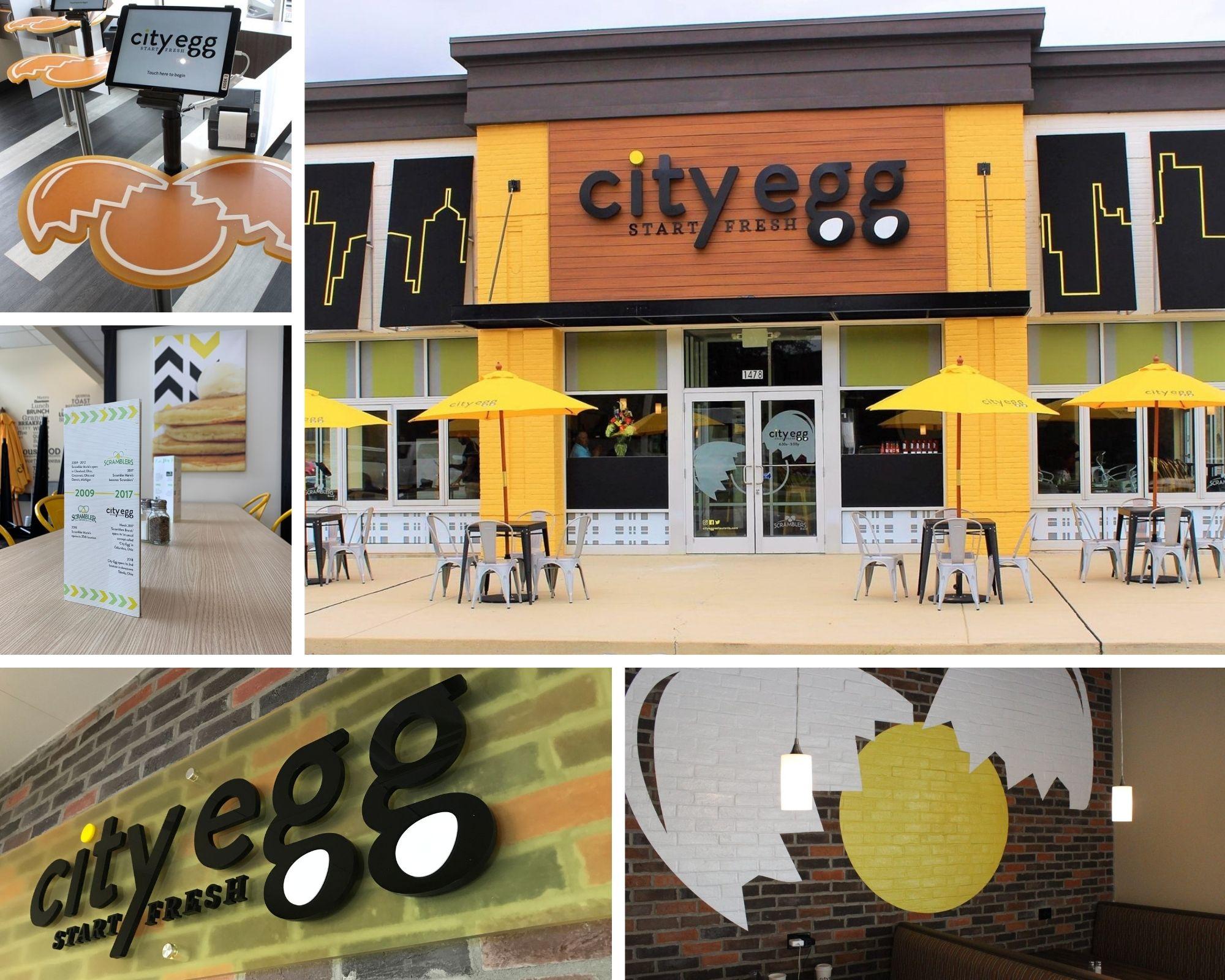 exterior signage for city egg