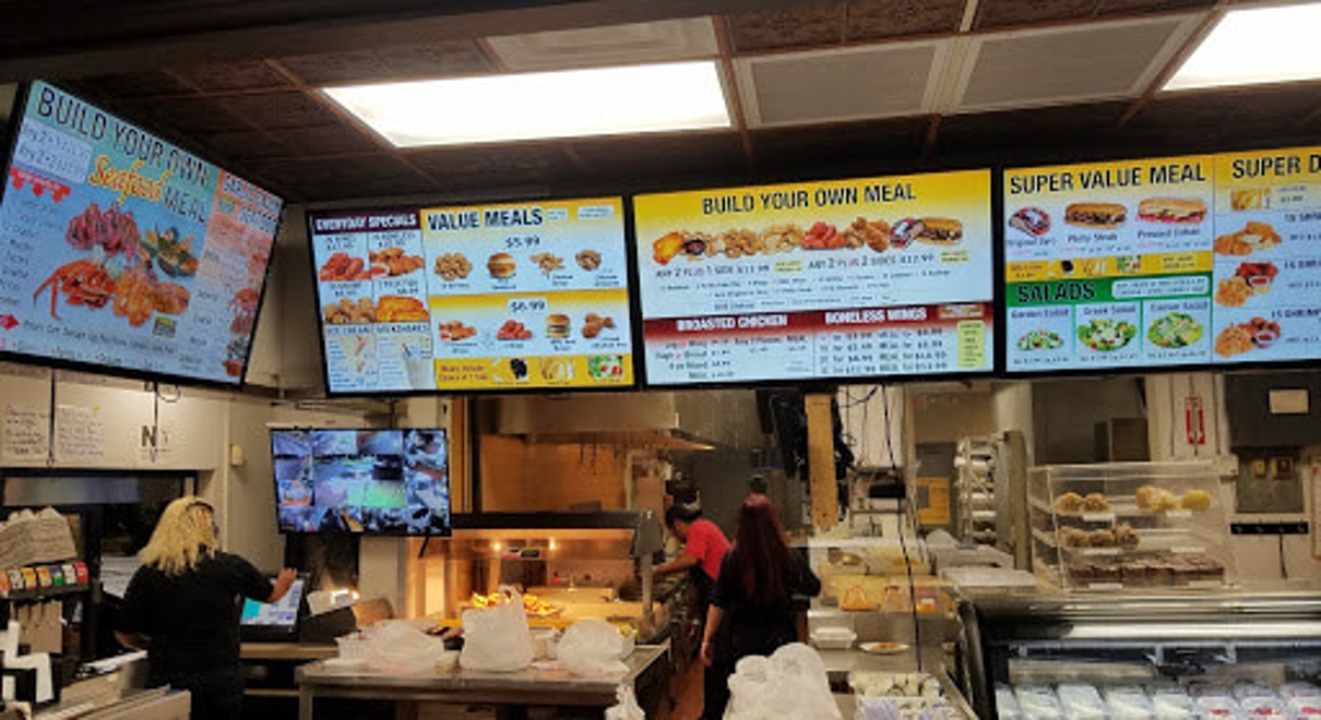 menu board in restaurant