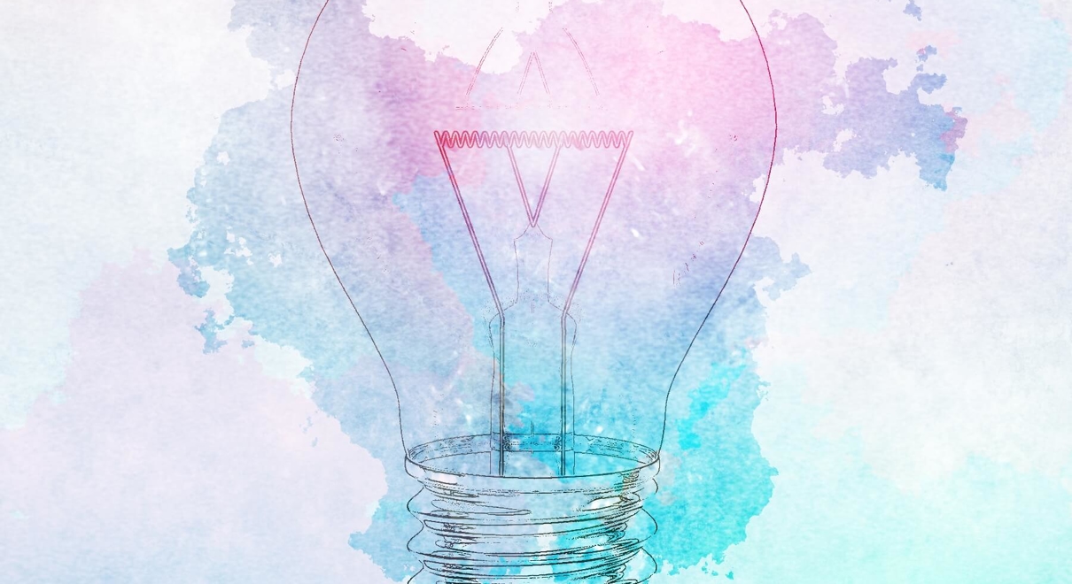 Lightbulb water color drawing