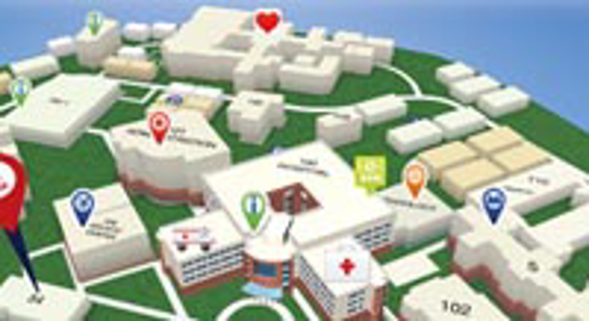 A digital map helps users navigate