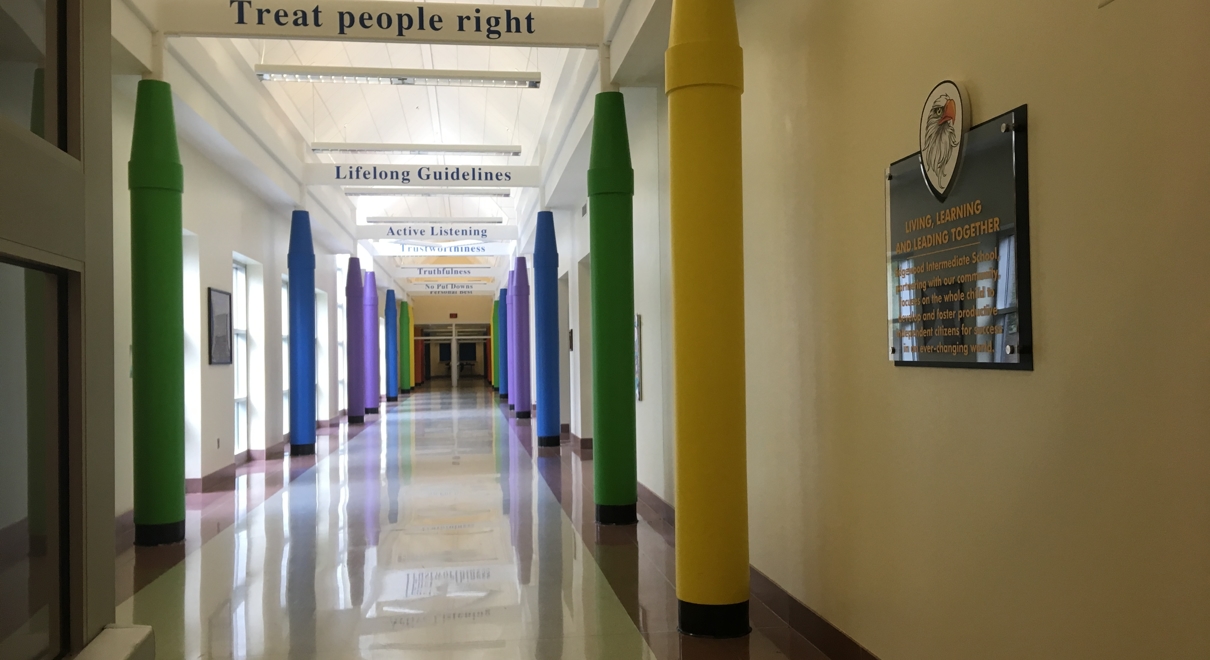 Custom Signage in School Hallway