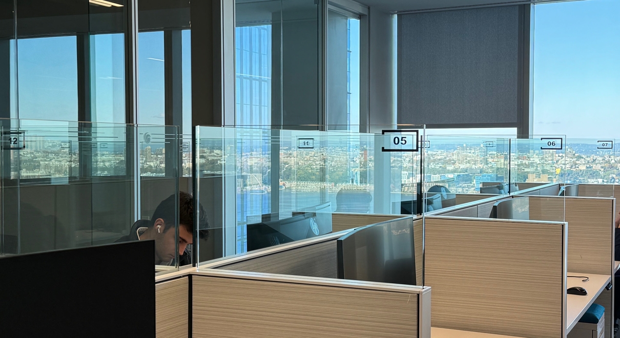 Example of vinyl on cubicles in Baker Tilly International O