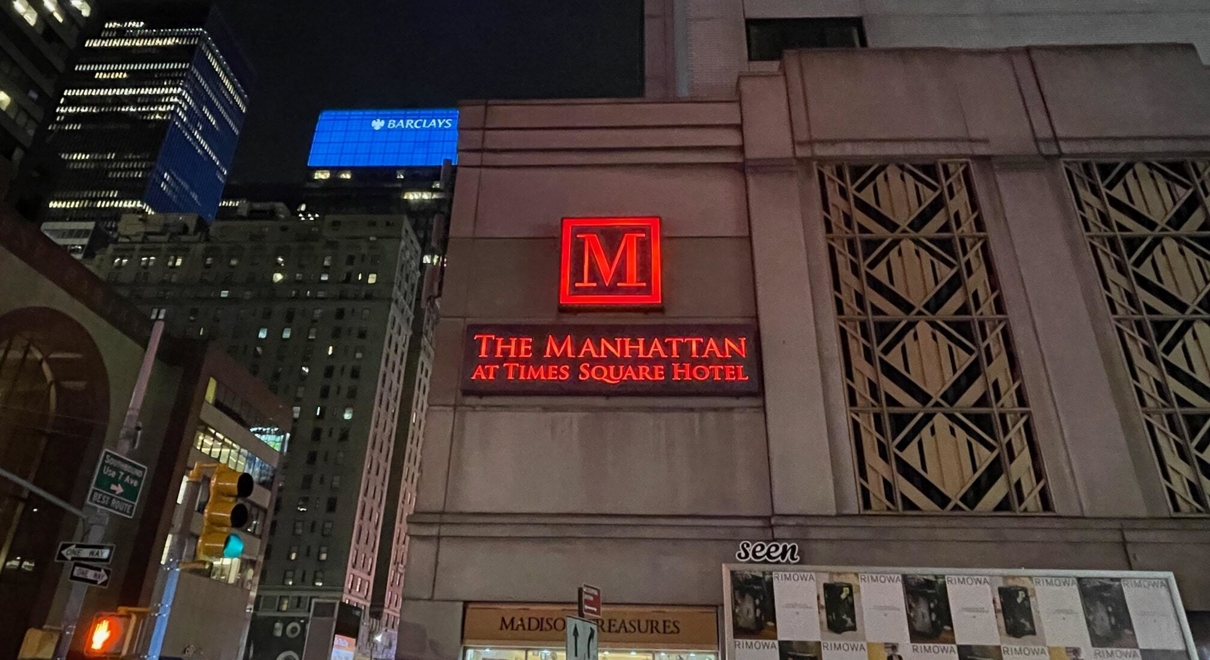 The Manhattan at Times Square Hotel Signage