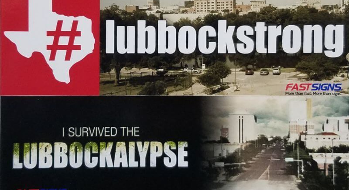Lubbock stickers and slogan
