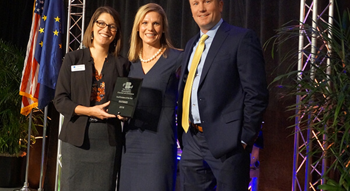 Mike and Maranda Richardson receiving an award
