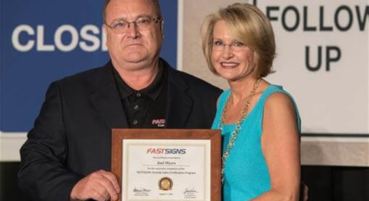 Joel Myers received the Outside Sales Certification Award