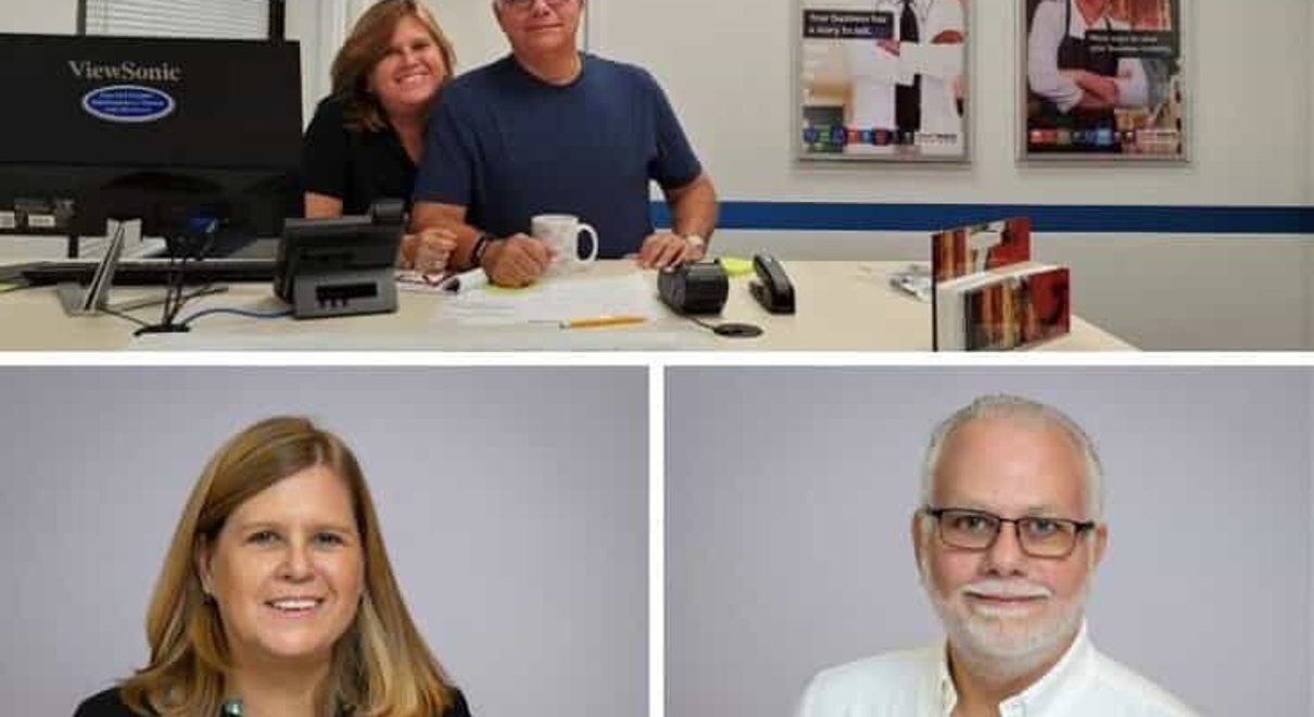 a collage of images of the owners of FASTSIGNS of Southside Orlando