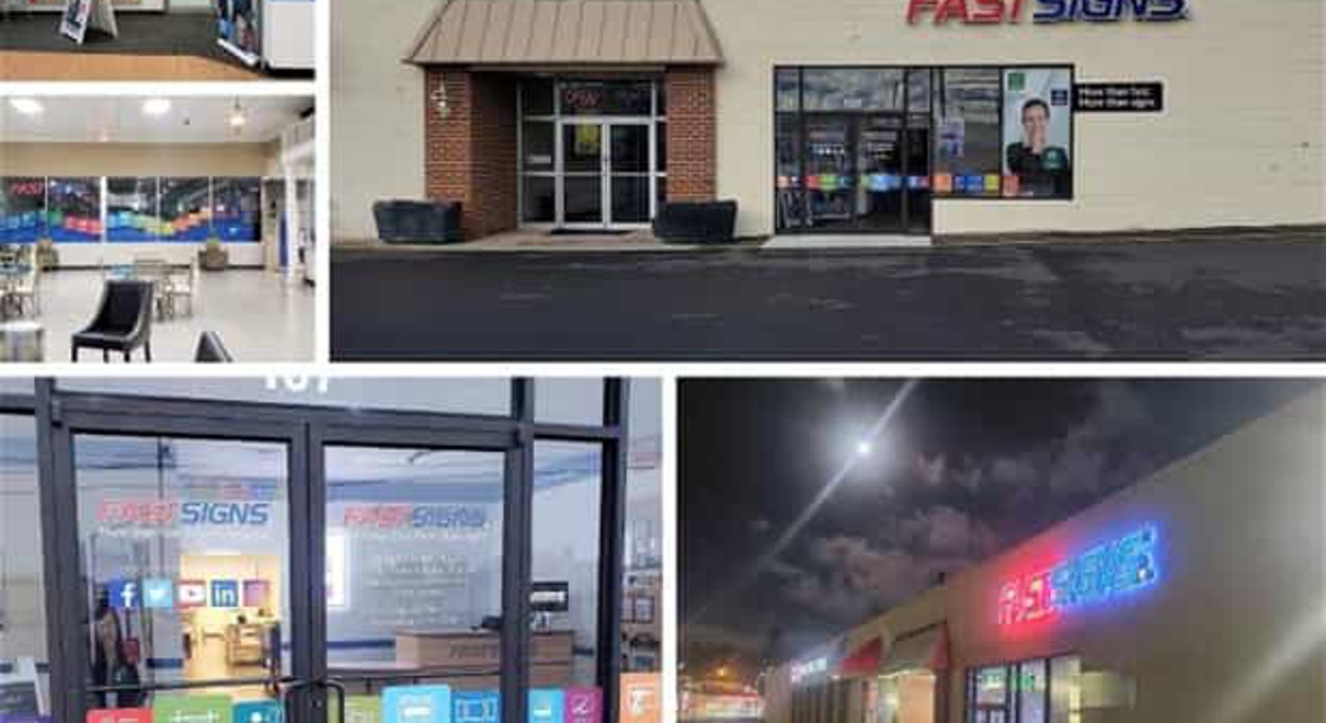 a collage of images of FASTSIGNS of beckley