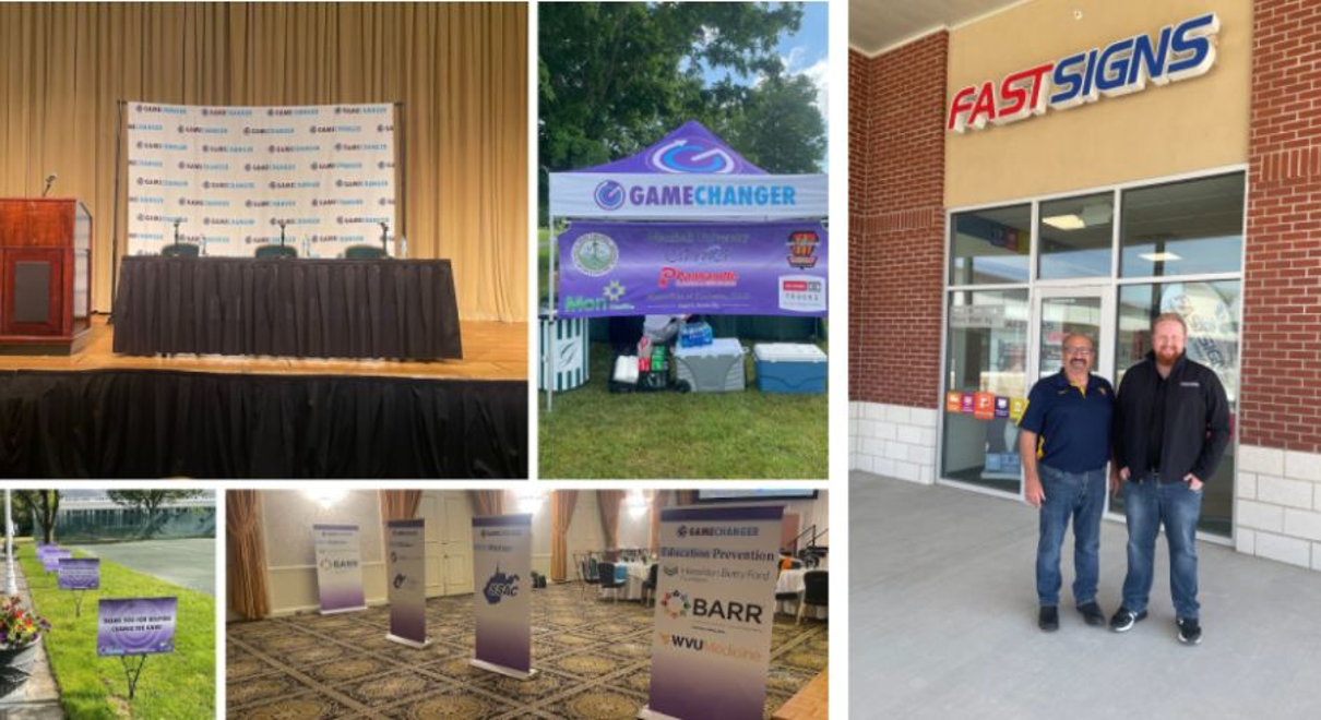 a collage of images from the Game Changer Golf Classic