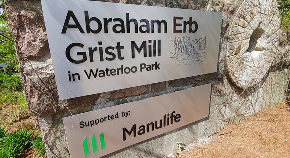 Abrahan Erb Grist Mill exterior signage