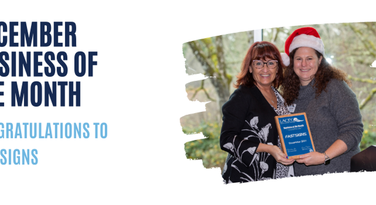 A graphic names FASTSIGNS as the December Business of the Month