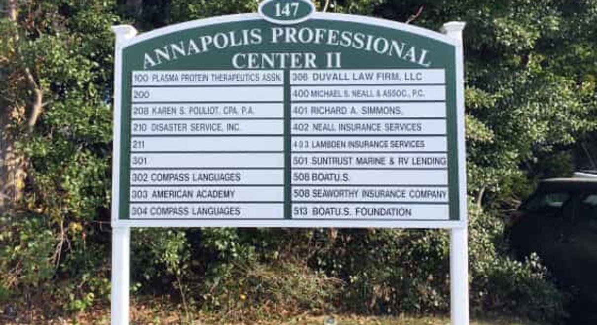 a property management sign