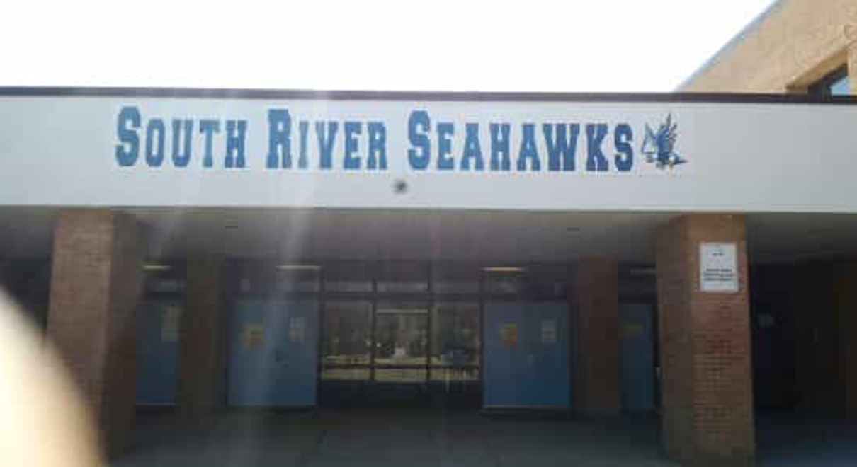 exterior signage saying "South River Seahawks"