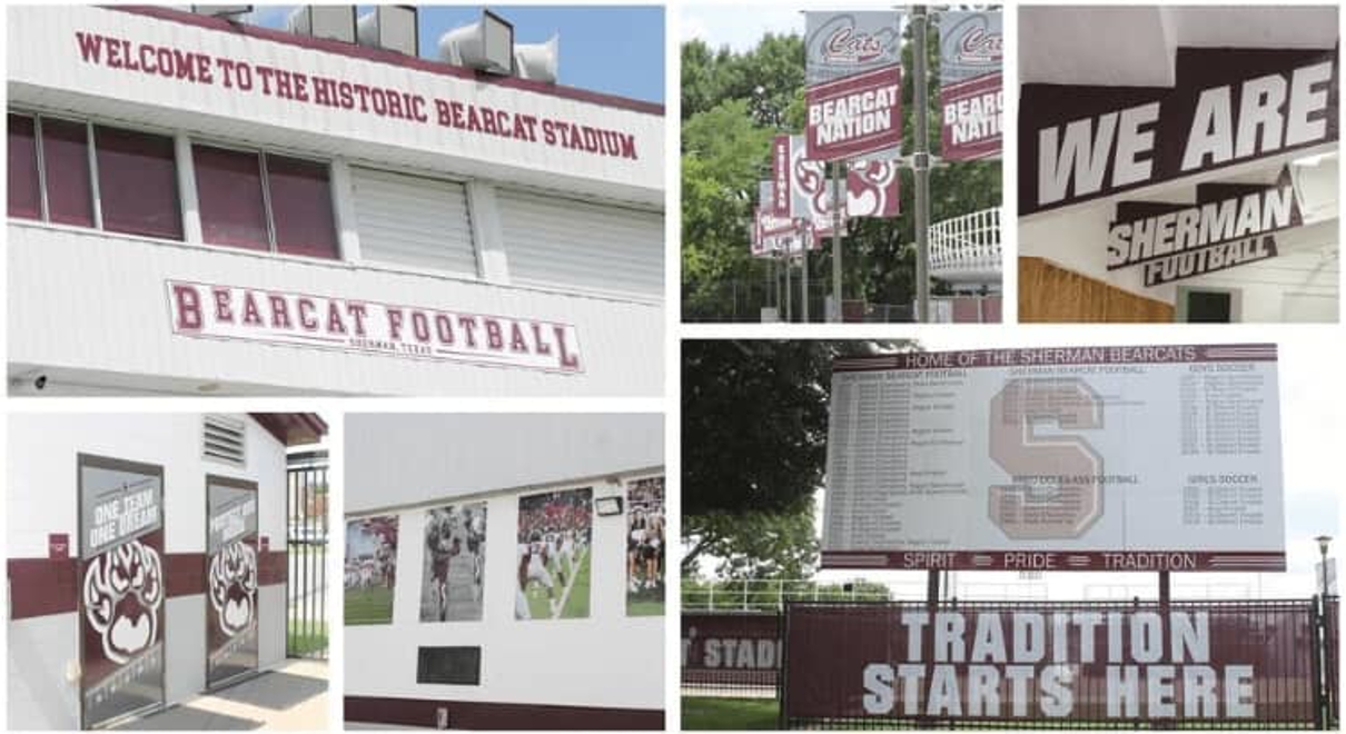 Football stadium signage