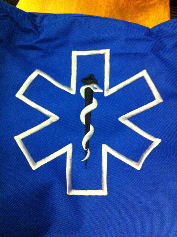Paramedic symbol embroidery
