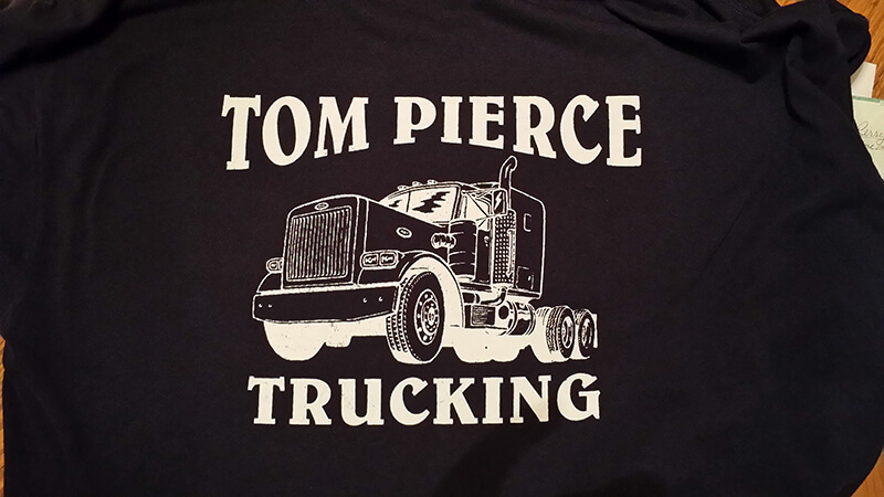 Tom Pierce Trucking custom embroidery