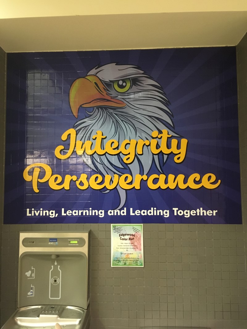 Edgewood School Integrity Perseverance Wall Sign