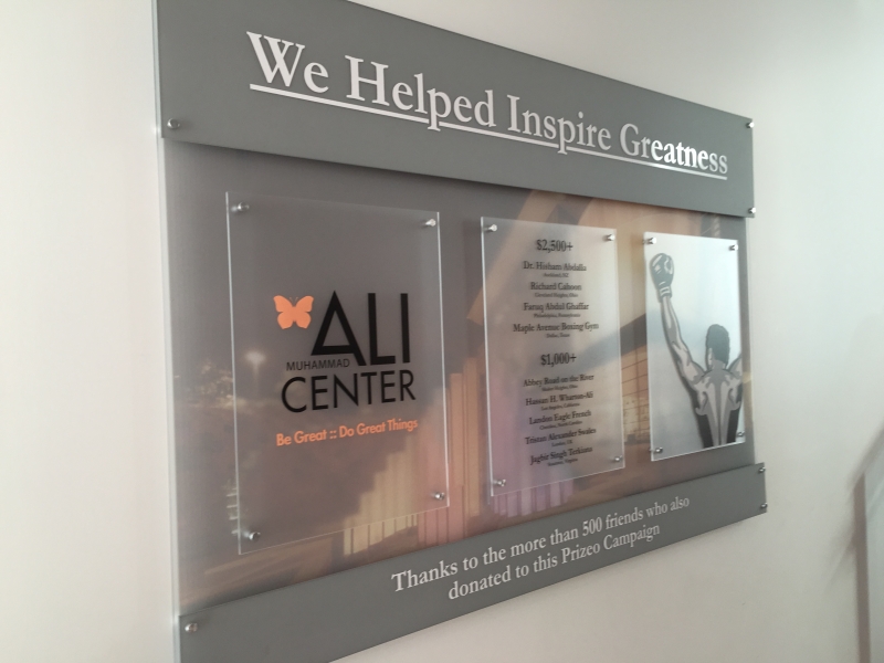 Muhammed Ali Center Glass Wall Sign