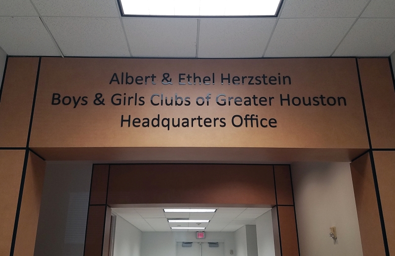 Boys and Girls Club Entrance to Hallway Sign