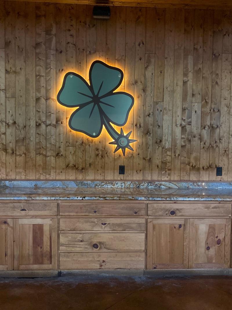 Lucky Spur Ranch Retreat Clover Backlit Sign