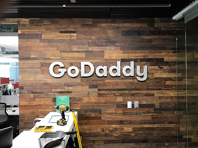 GoDaddy dimensional interior signage