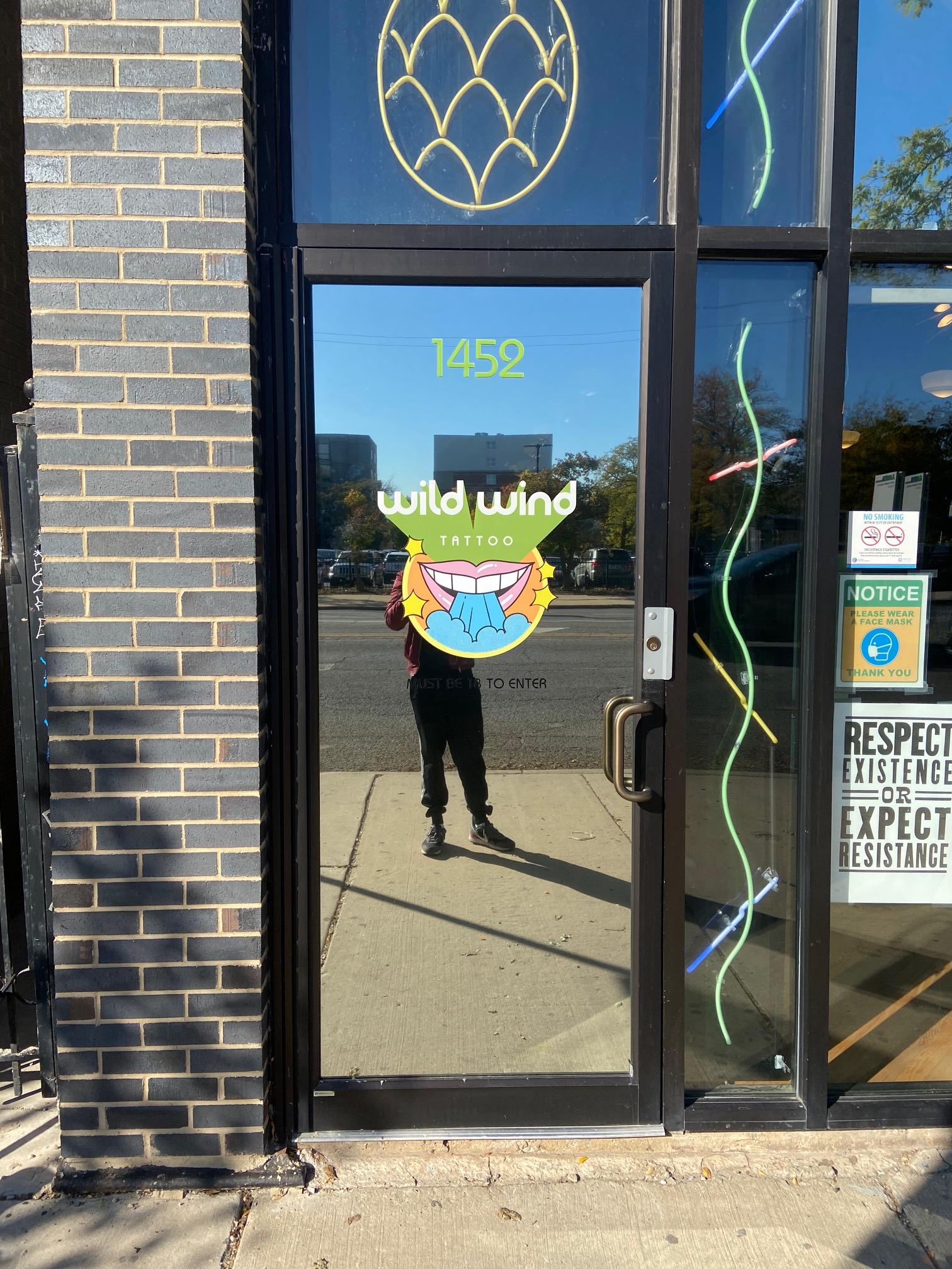 Wild Wind Tattoo Window Graphic