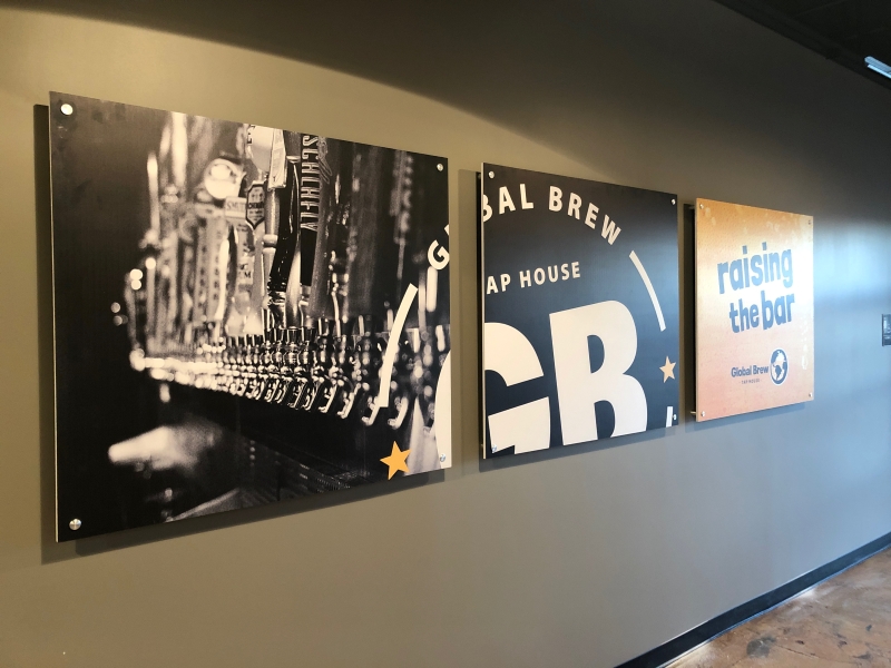 Global Brew Tap House Signs on Wall