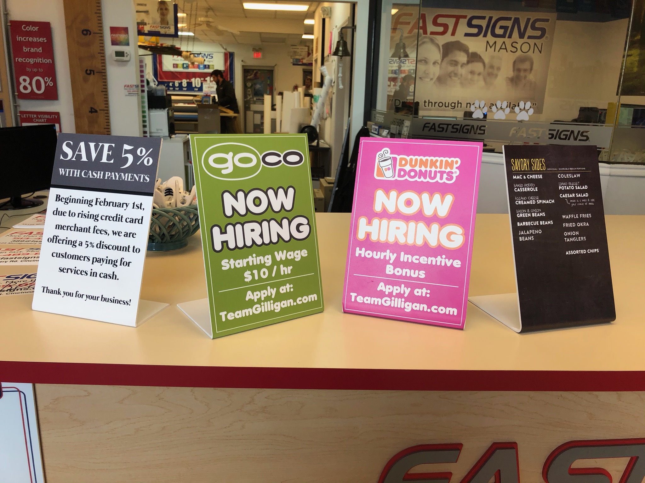 Bent PVC Desk Signage