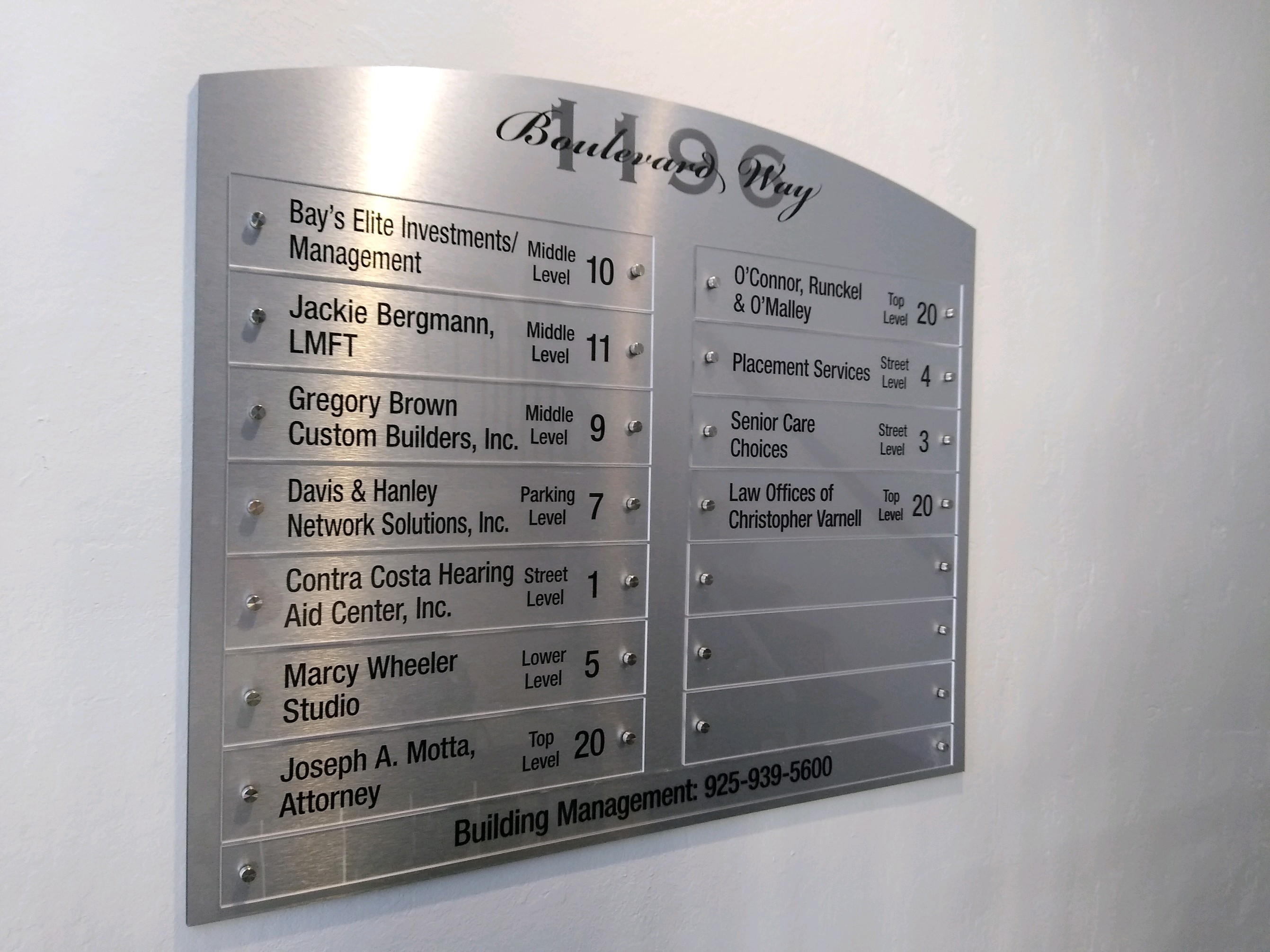 Building Directory Wayfinding Signage