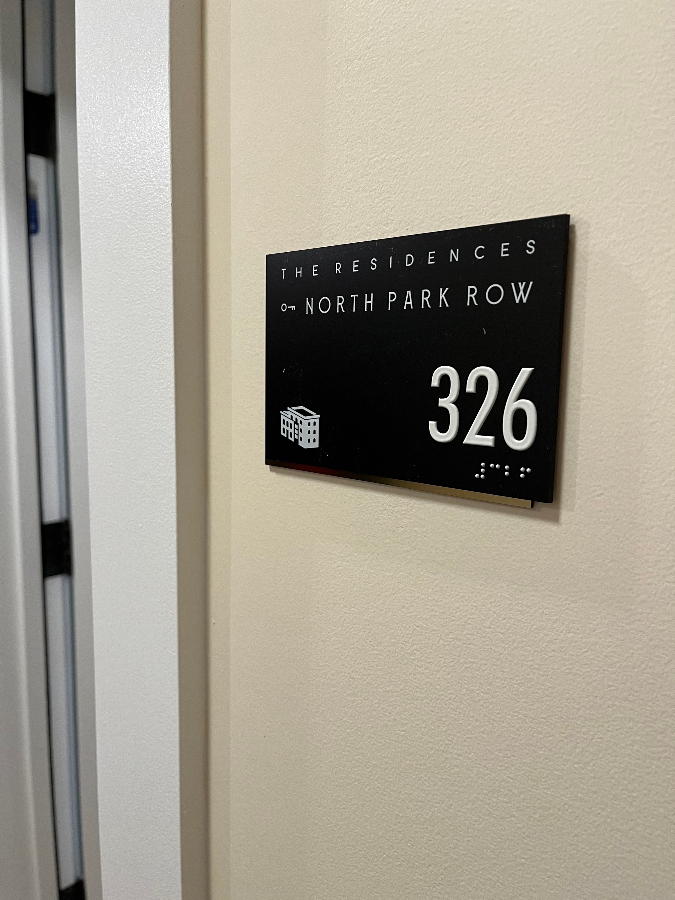 The Residences North Park Row ADA Signage
