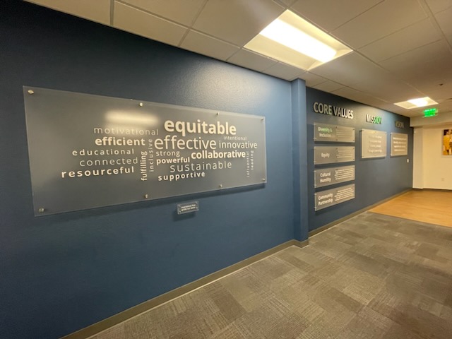 frosted acrylic with vinyl