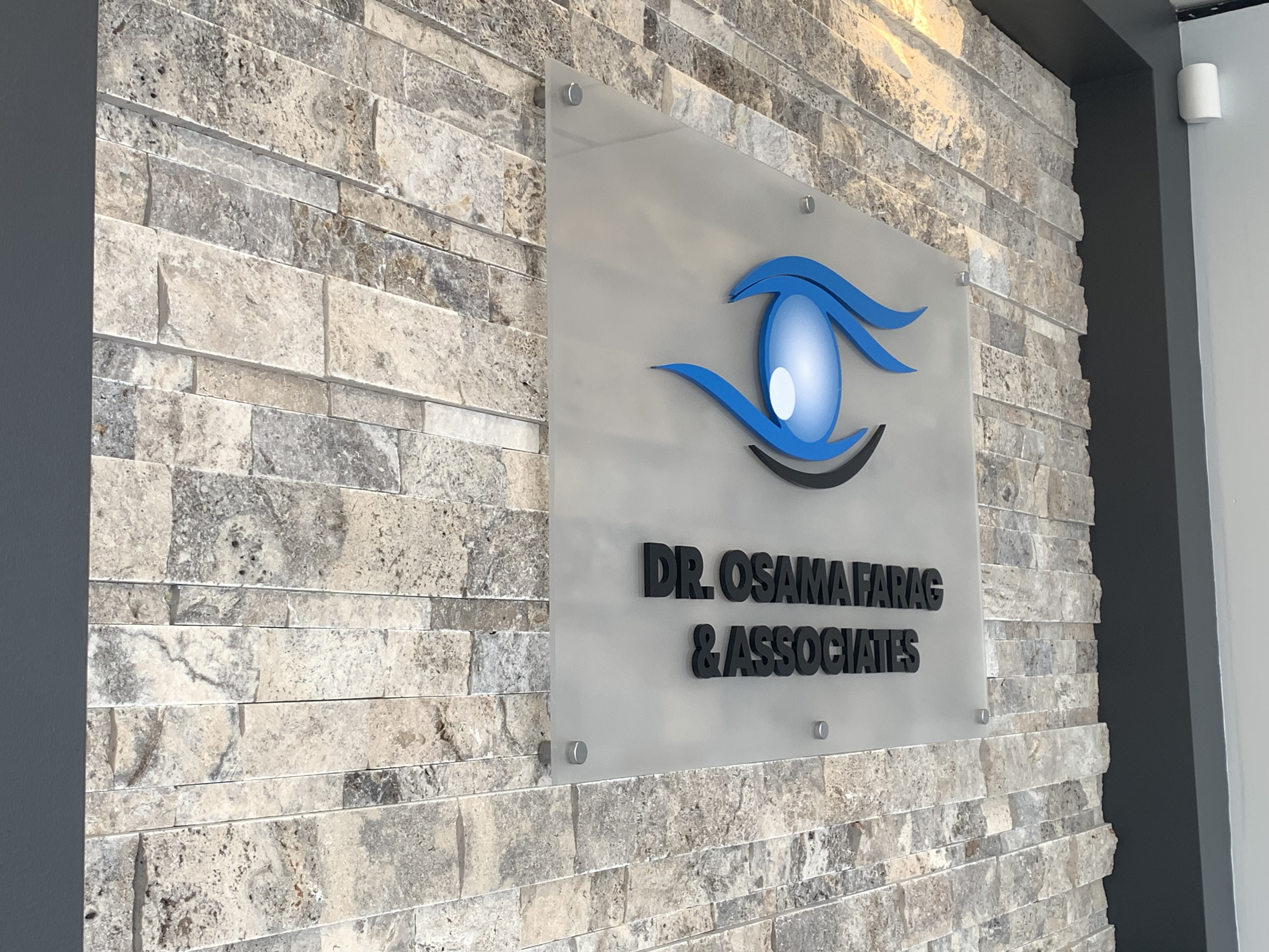 Dr. Osama Farag & Associates Acrylic Standoff Sign