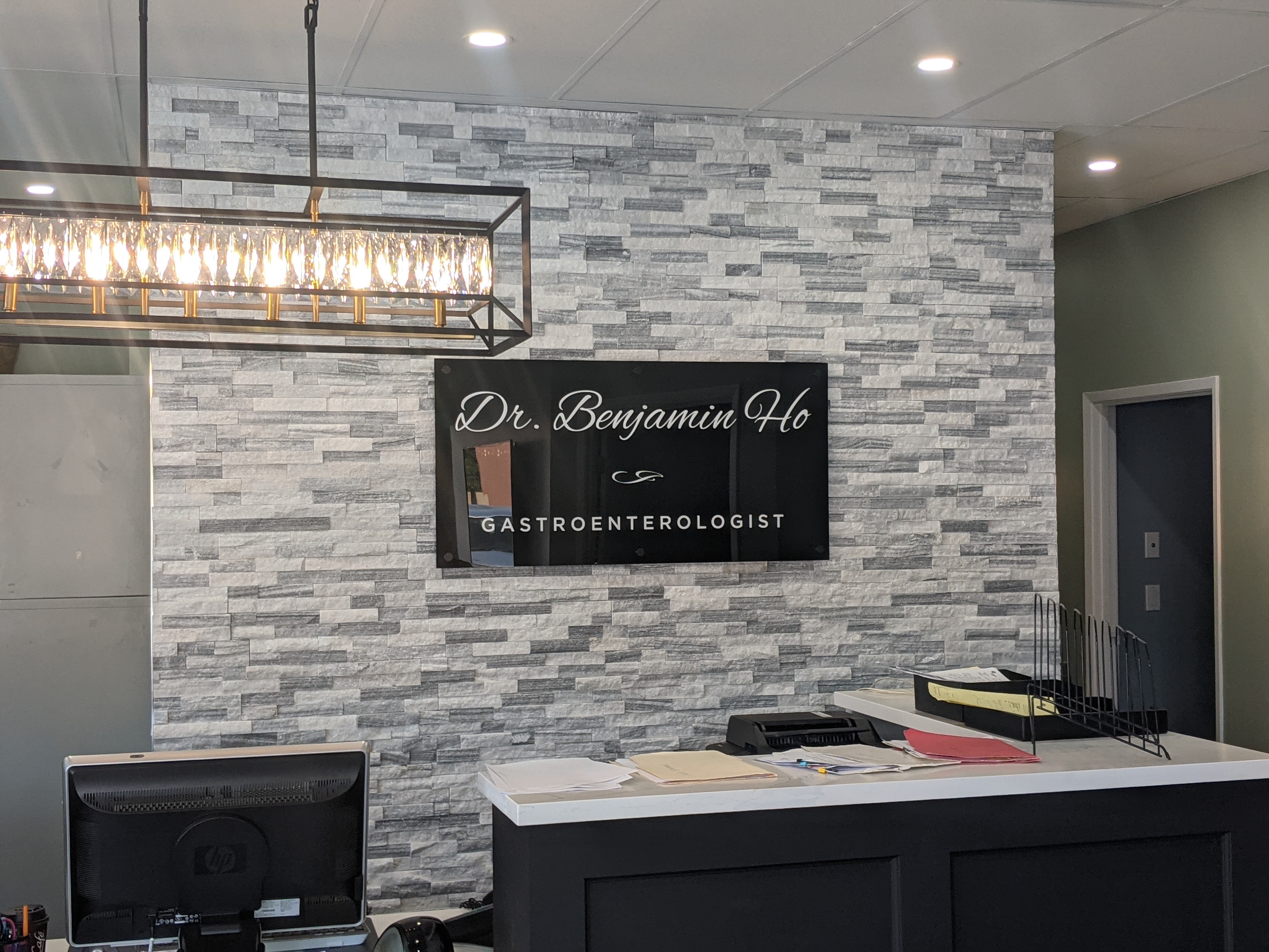 Reception Desk Glass Whiteboard Signage