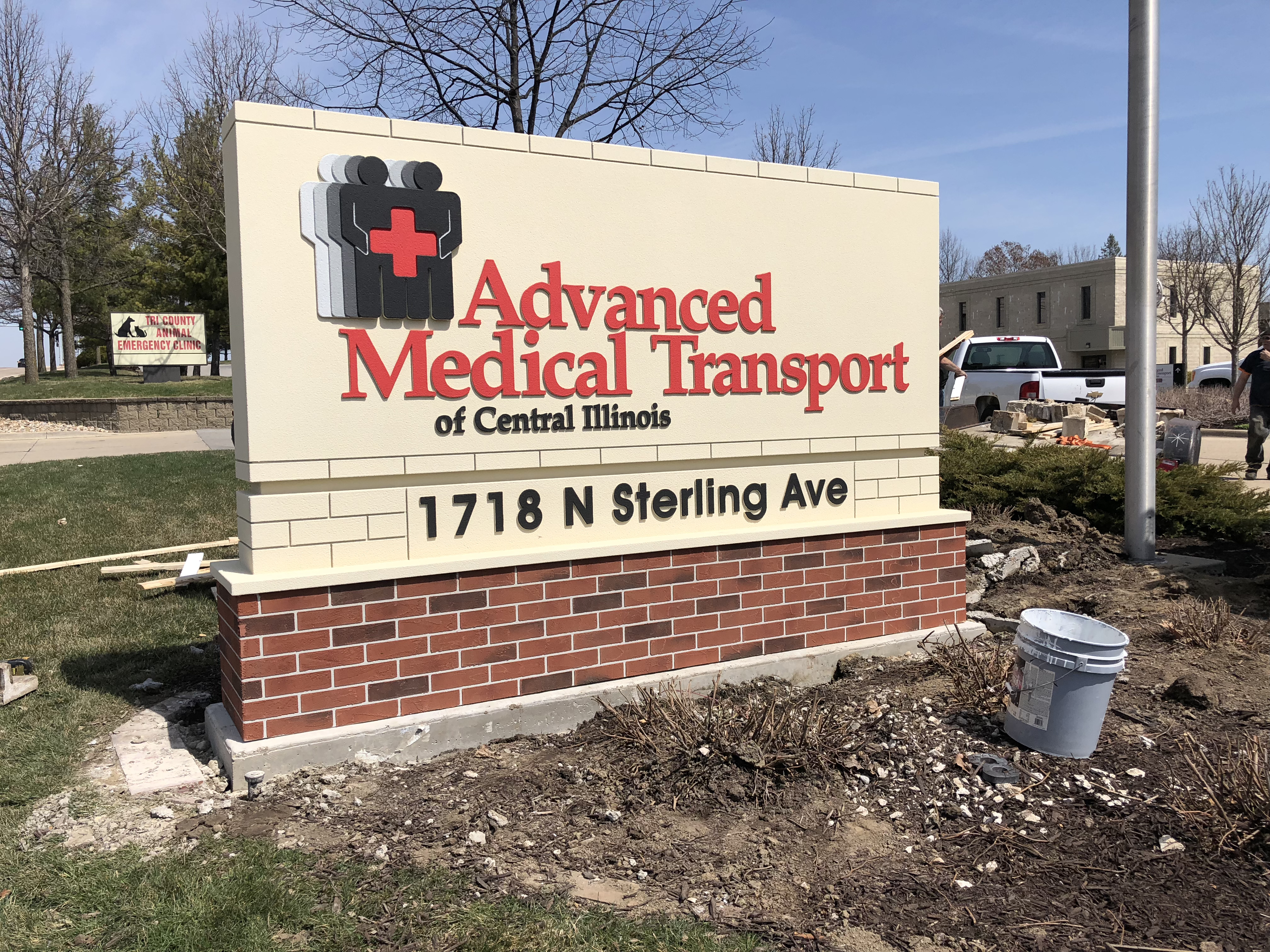 Monument sign for Advanced Medical Transport
