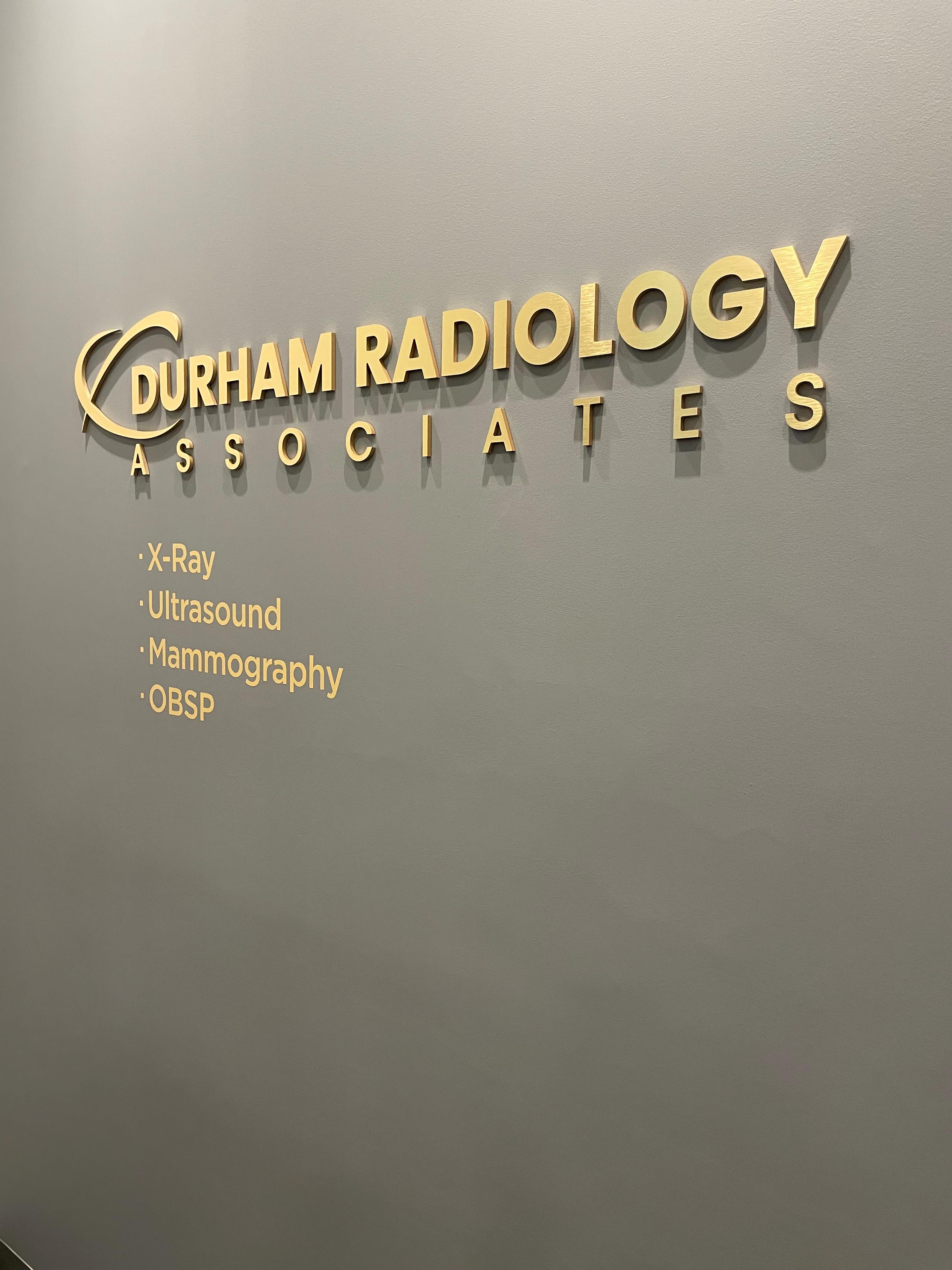 Durham Radiology Dimensional Letters