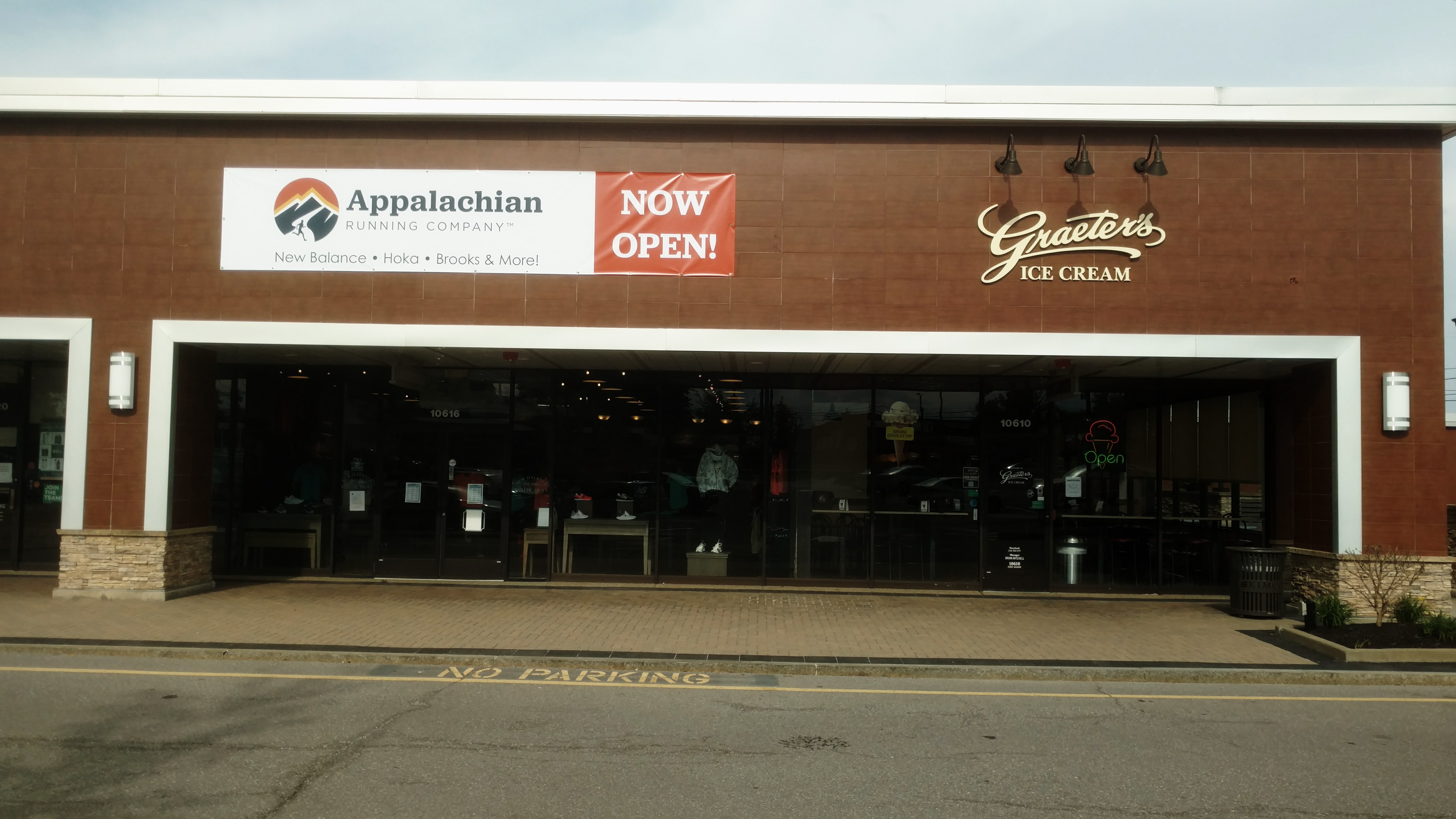 Custom company banner on display