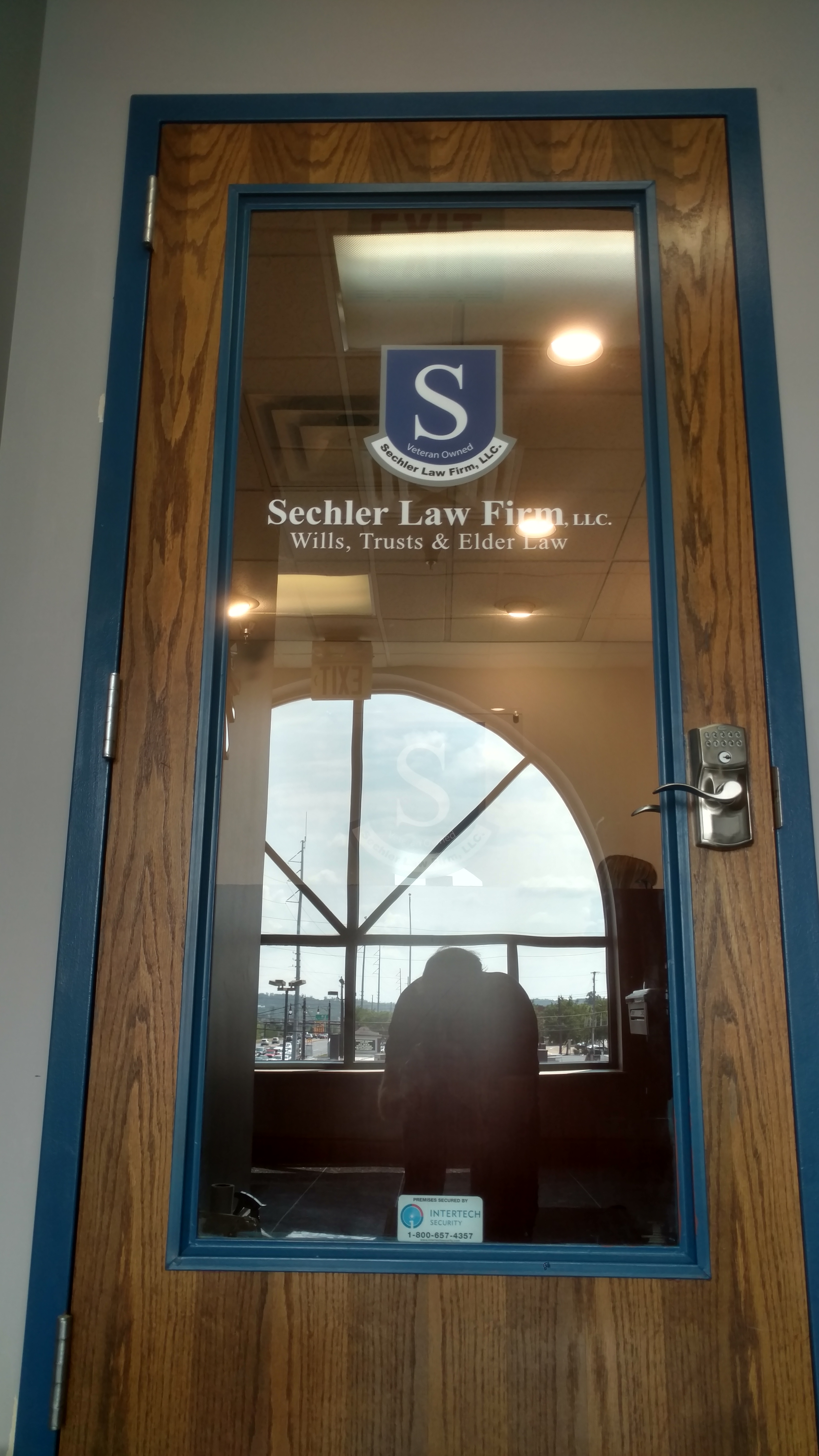 Law firm glass door