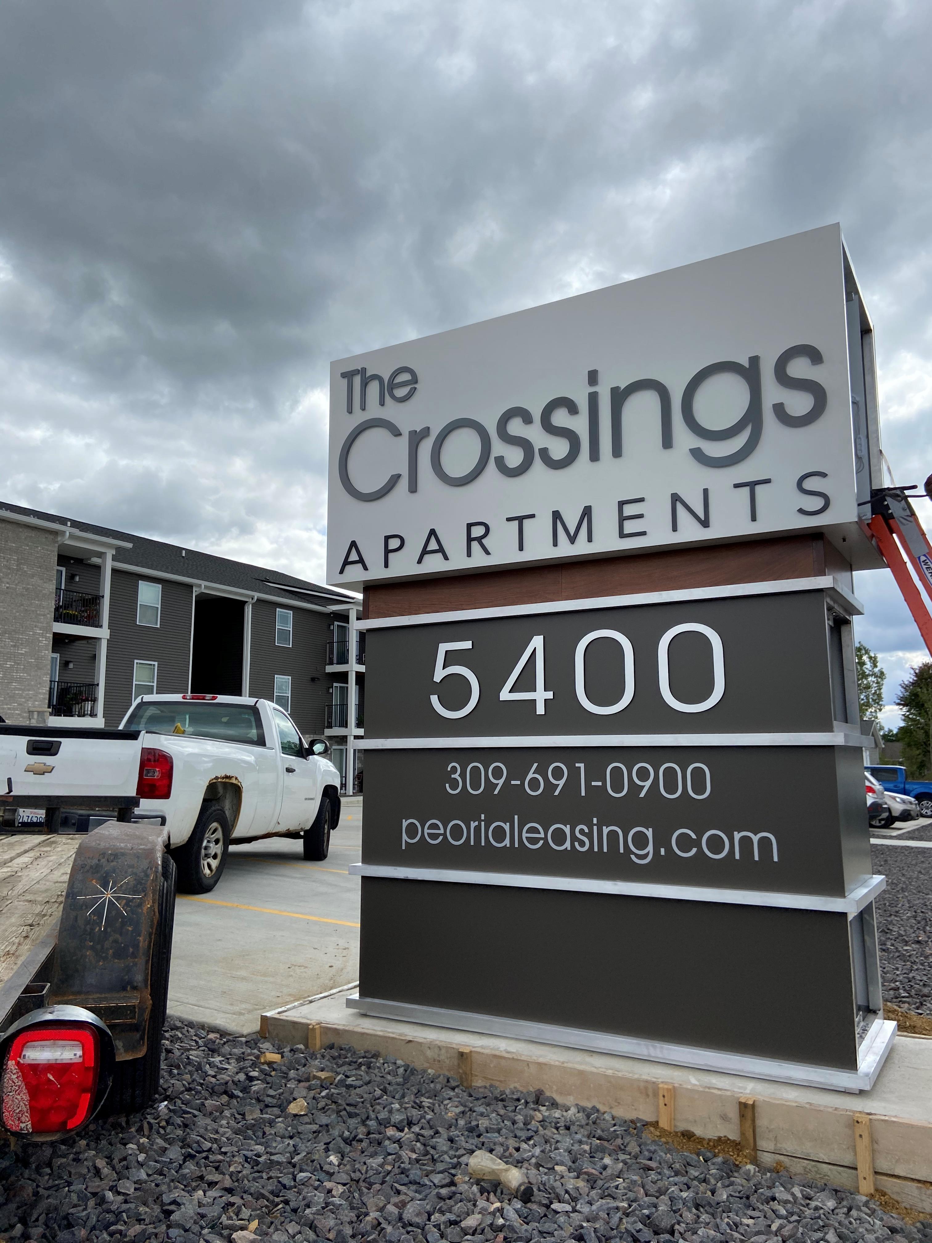 Exterior Business Signage for The Crossings Apartments