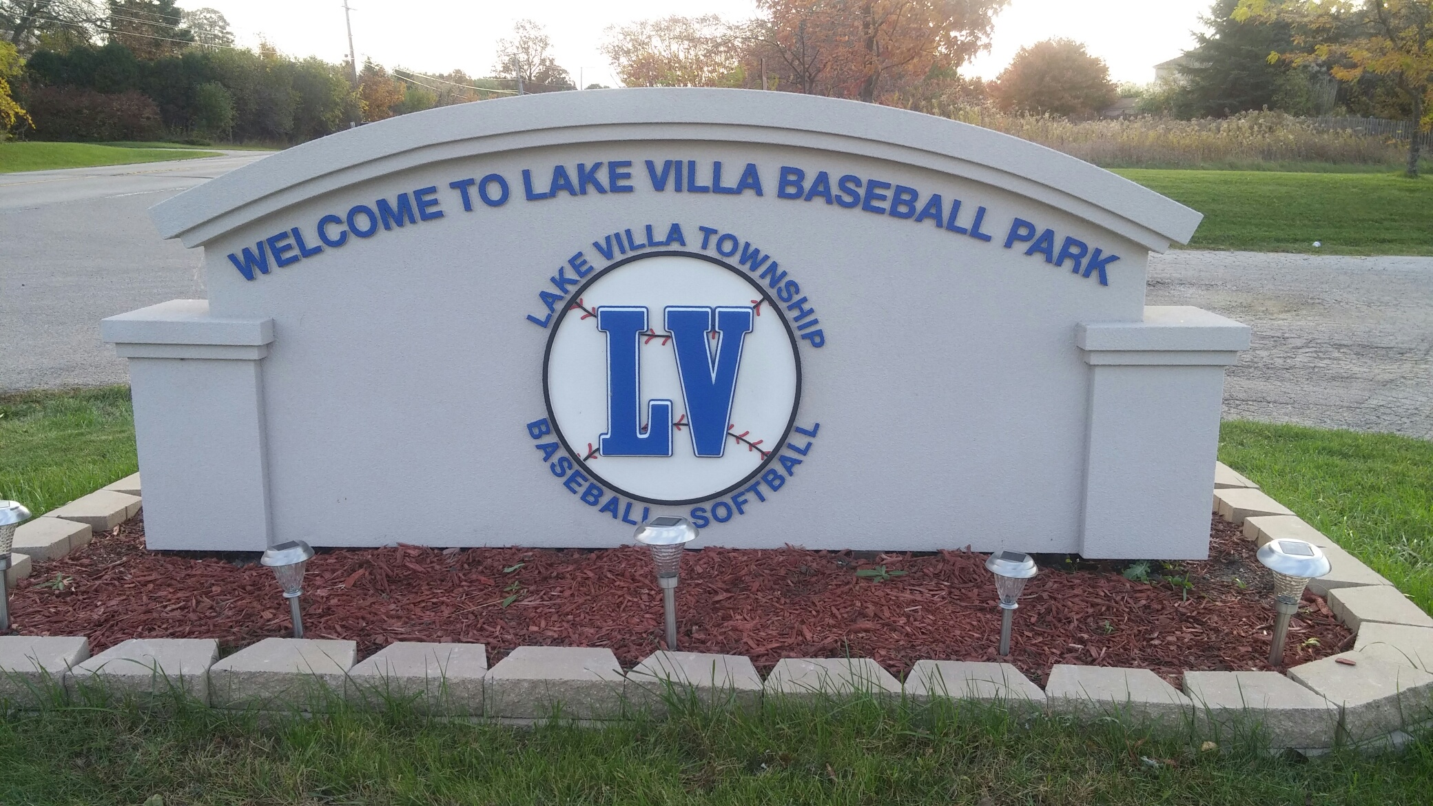 Baseball park monument sign
