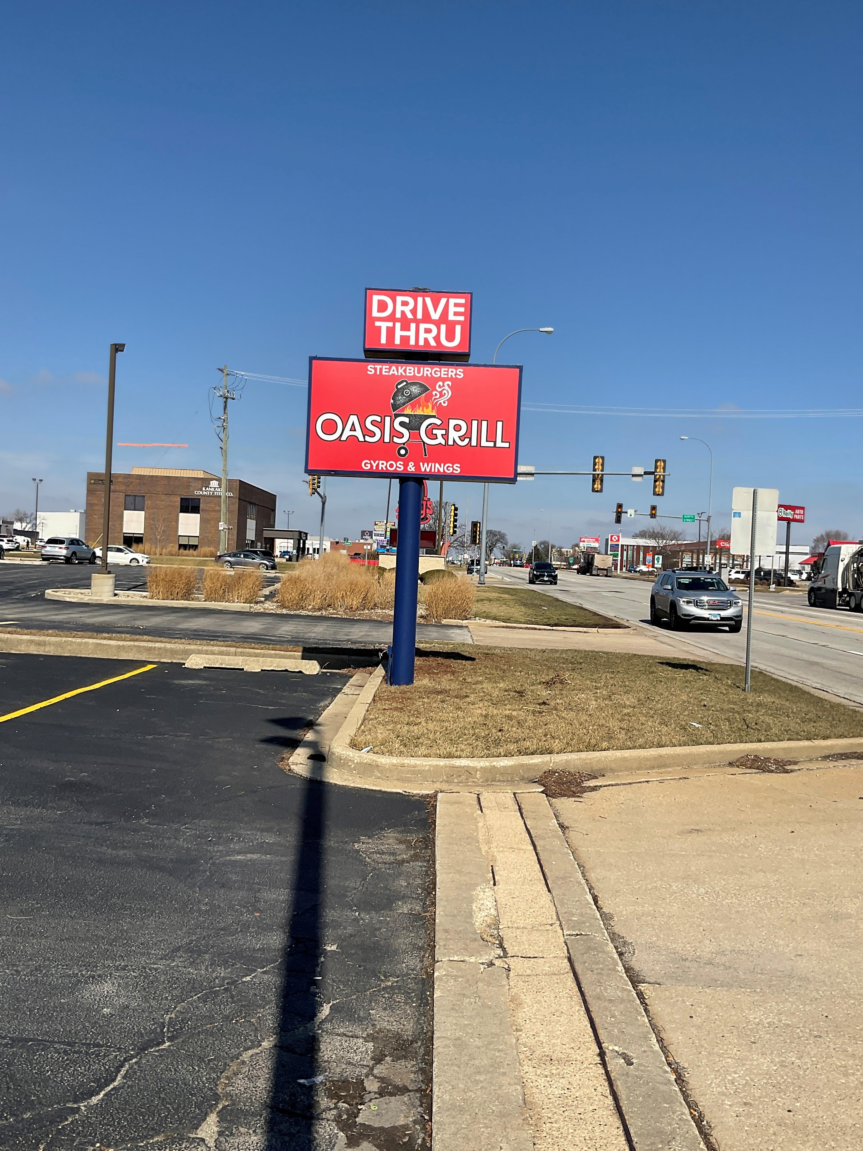 Oasis Grill Monument Sign