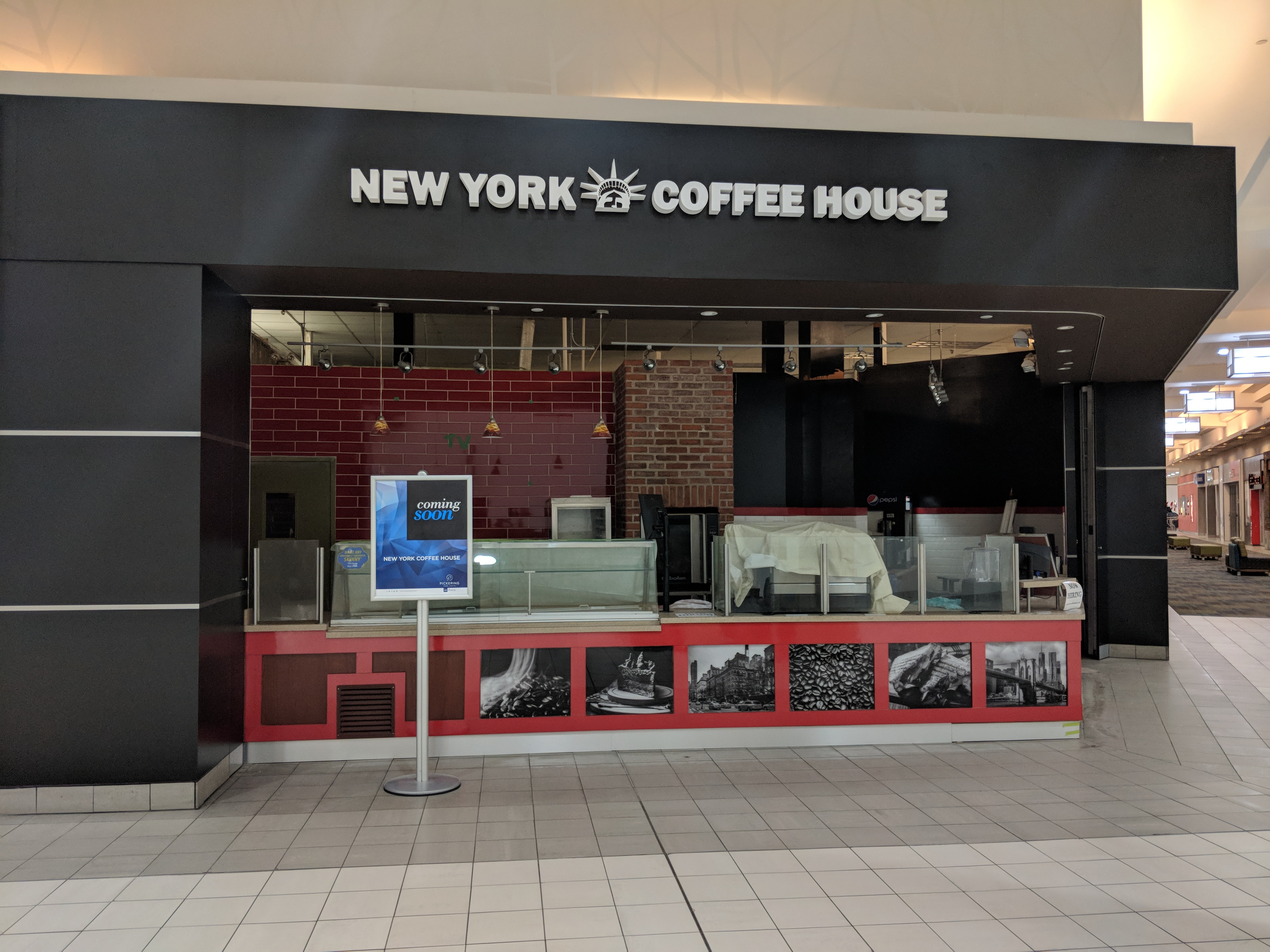 New York Coffee House Storefront Signage