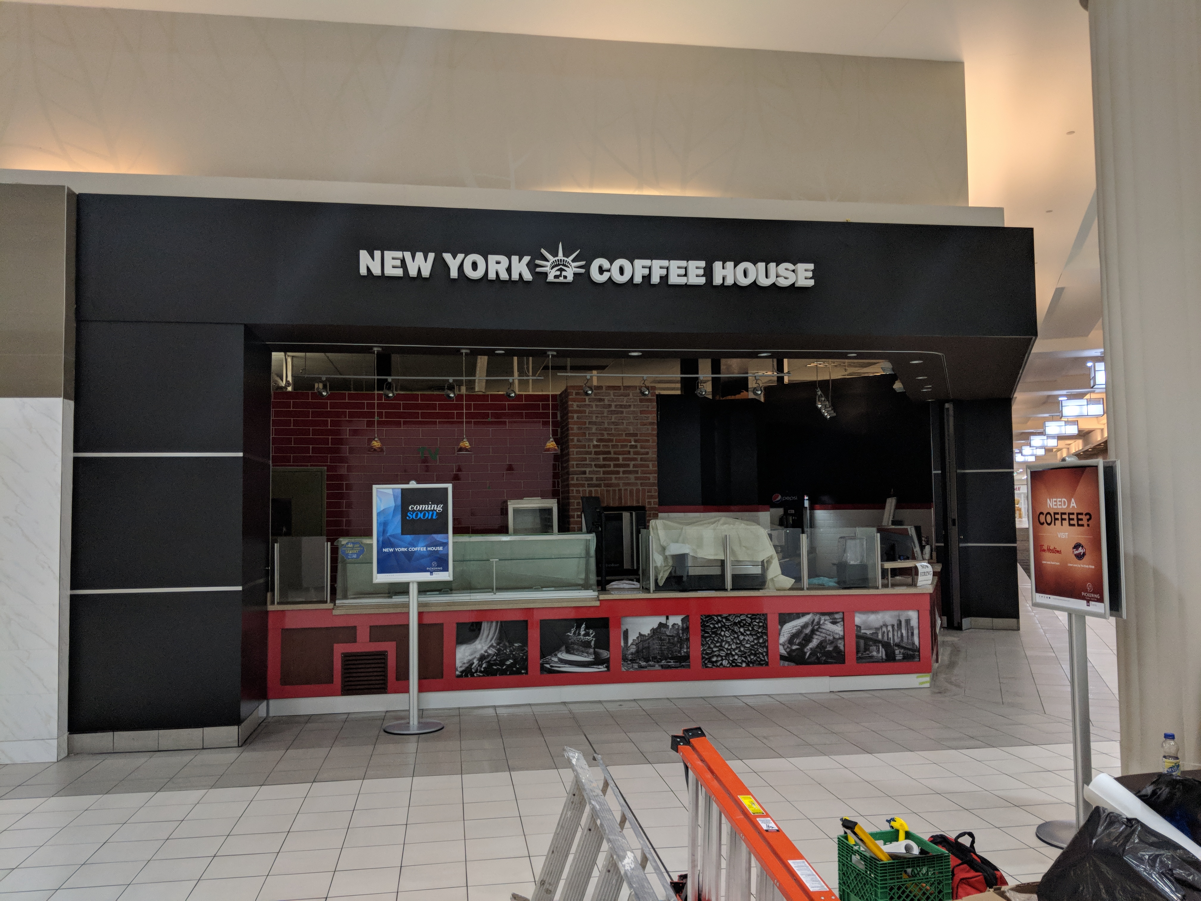 New York Coffee House Storefront Signage