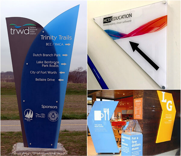 Companies use unique shapes to build wayfinding signs
