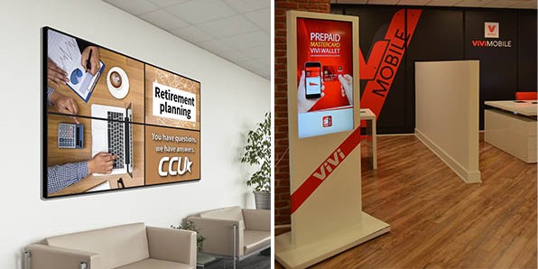 Companies use digital signs to advertise information about products