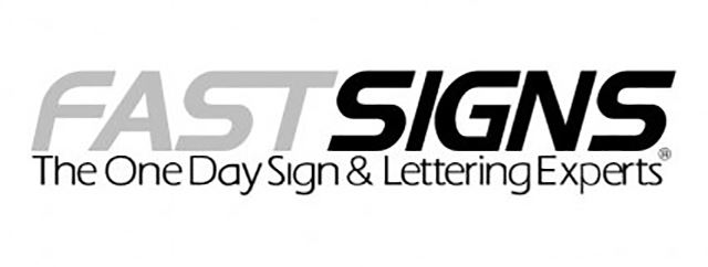 The original FASTSIGNS logo in black and white