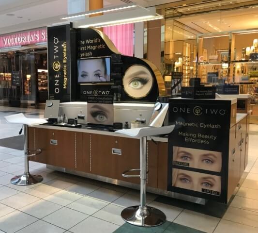 Makeup display inside a mall