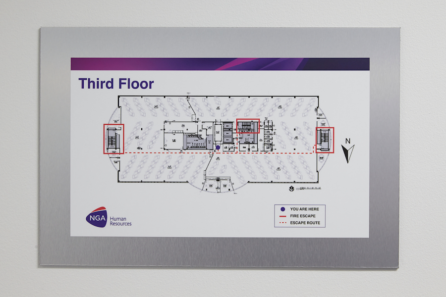NGA uses a map to indicate where everything is on the third floor