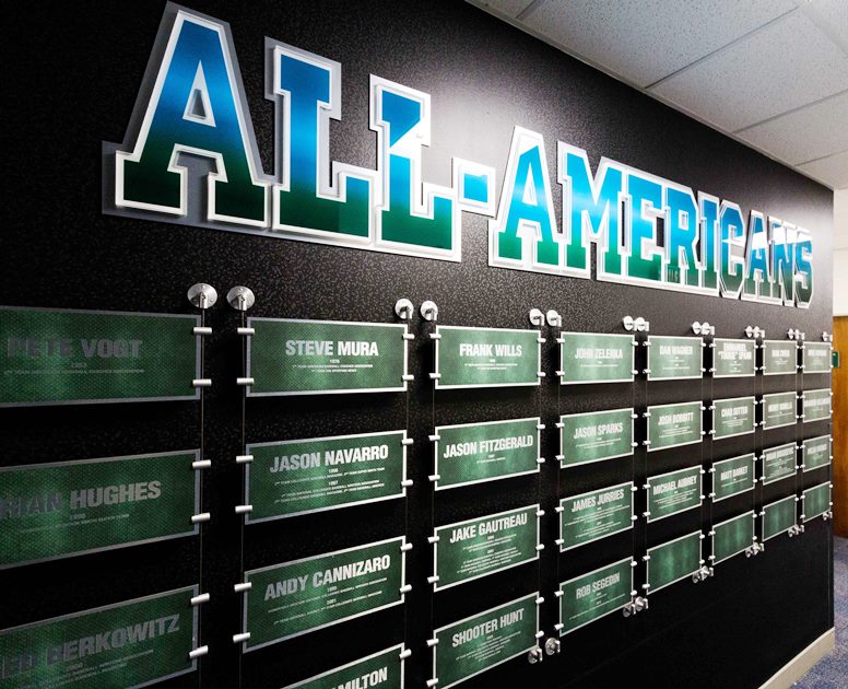 Tulane has a wall with name plates for All-American players