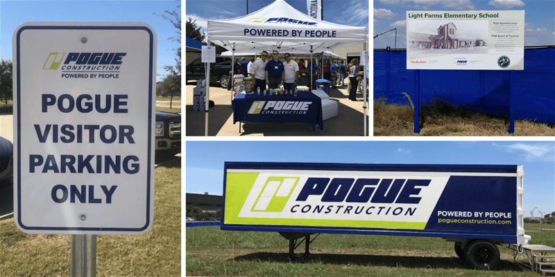 updated construction signage and marketing materials