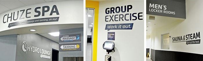 Fitness Center Wayfinding Signs, Gym Signs